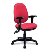 Nautilus Designs Java 300 Medium Back Synchronous Triple Lever Fabric Operator Office Chair With Height Adjustable Arms Red - BCF/P606/RD/ADT DD